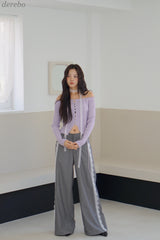 side lace wide slacks