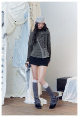 Grunge Layered Polka Dot Sweatshirt