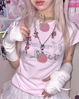 strawberry sparkling necklace