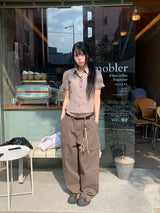 ZIPPER WIDE TROUSER PANTS (3C)