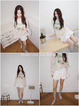 white bow A-line mini skirt