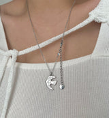 brd Lovely Bird Stainless Steel Lucky New Long Beads Layered Coin Luck Necklace