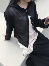 Sunny See-through Summer Hooded Cardigan (3c)