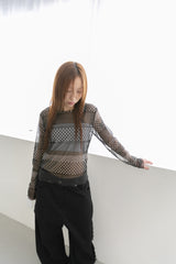 dot stripe see-through top(2colors)