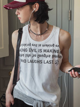 Hua Half Lettering Semi Overfit Sleeveless 