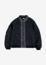 HD Denim Collar Bomber Jacket