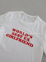 Girlfriend Lettering Cropped T-shirt