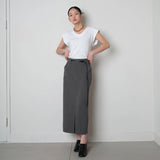 Belted Pencil Skirt_Gray