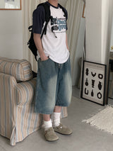 Ren One-Tuck Brush Bermuda Denim