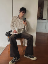 トート ピグメント スト カッティング クロップ シャツ