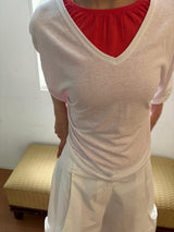 shirring neck tee