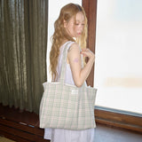summer check shoulder bag green