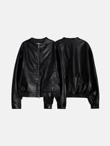 El Collarless Leather Jacket