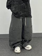 フォールドダブルニーコットンパンツ
