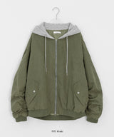 [unisex] Youinb Two-Way Shirring Hood Flight Jumper