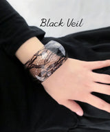 Black Veil Lace Bangle Bracelet