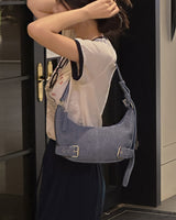 Linta デニムバックルホーボーバッグ