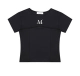 BRUNO SETUP METAL LOGO CUT-OUT LAYERED HALF T