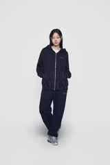 24FW ベーシックバイオウォッシングフーディージップアップ ブラック【セットアップアイテムあり】