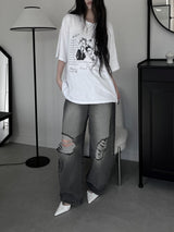 gray damaged balloon denim