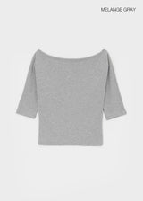 [MADE] アッパーフェイスボートネックバットウィングスリーブTシャツ(Available as a set)