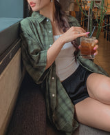 ベルリンクルチェック半袖シャツ