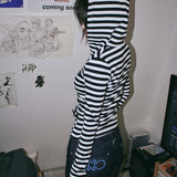 Stripe slim zip-up