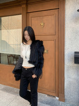 Luna Skin Off-Shoulder Cable Slim-Fit Knit