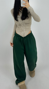 (FLEECE VER./SUPER DEAL👍🏻) 6 COLORS THICK EFFORTLESS CHIC FLEECE FLEECE-LINED TRAINING PANTS