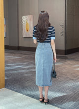 ボウスリットHラインデニムスカート