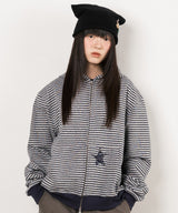 Twister Star Pocket Stripe Hoodie Zip-up - Grey 