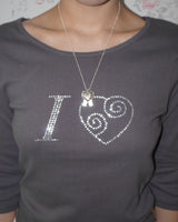 [925SILVER] ADORN HEART RIBBON NECKLACE
