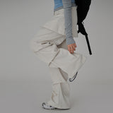 [Made / Free, XL] [Leon] Wrap Skirt Layered Two-Way Parachute Pants - 3 color