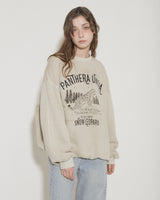 SNOW LEOPARD PRINT SWEATSHIRT [brushed] [BEIGE]