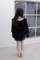 Academy Hood Cardigan (Black)