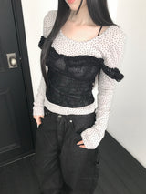 alyssa レースフリルトップ(3 color)
