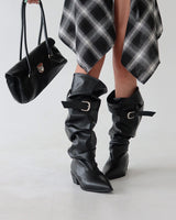 Check layered shirt wrap belt skirt