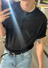 [S/S] Pleats pocket henry neck t-shirts(3color)