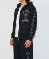 CROSS STUD HOOD ZIP UP