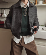 Log Mohair Wool Crop Jacket