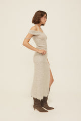 Mocha slit skirt
