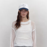サンリットレタリングボールキャップ (WHITE/NAVY)