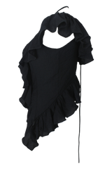 ローズコサージュフリルトップ (Black/Beige)