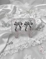 [ILLIT イロハ, NMIXX へウォン Piercing] バレリーナリボンピアス - Silver