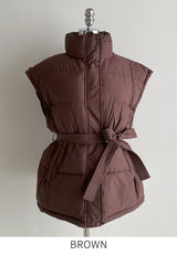 Bart High-Neck Short Padding Vest (Belt set)