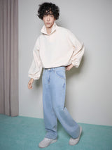 Quarter-Zip Balloon Pullover Sweatshirt