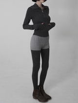 Cable Micro Knit Shorts