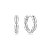 silver puppy huggie hoop rhodium plating + 925 silver earrings E069-02H