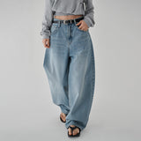 [Hobbit] Washed Denim Wide Curved Pants - 2 Colors