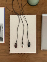 Amond stone long necklace(3color)